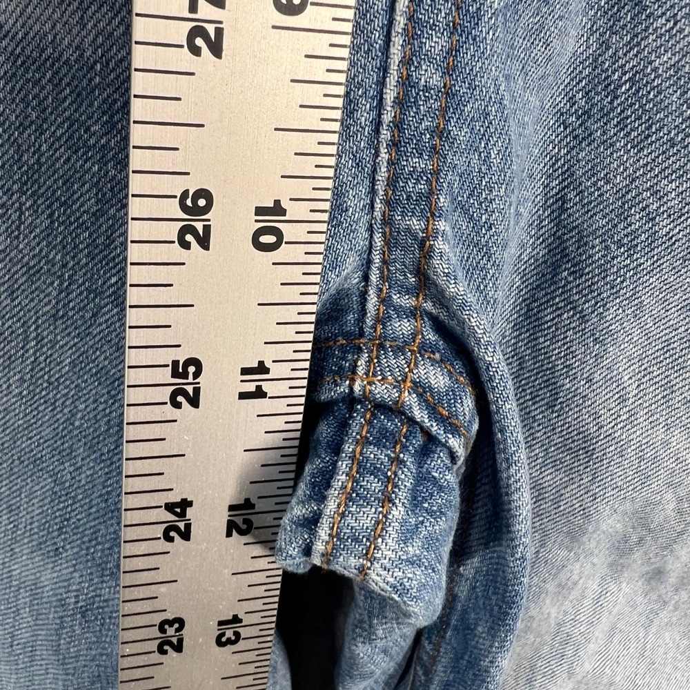 Madewell Low-Slung Baggy Jeans Womens 25 Blue Distressed Wide Leg Denim EUC - Picture 5 of 10